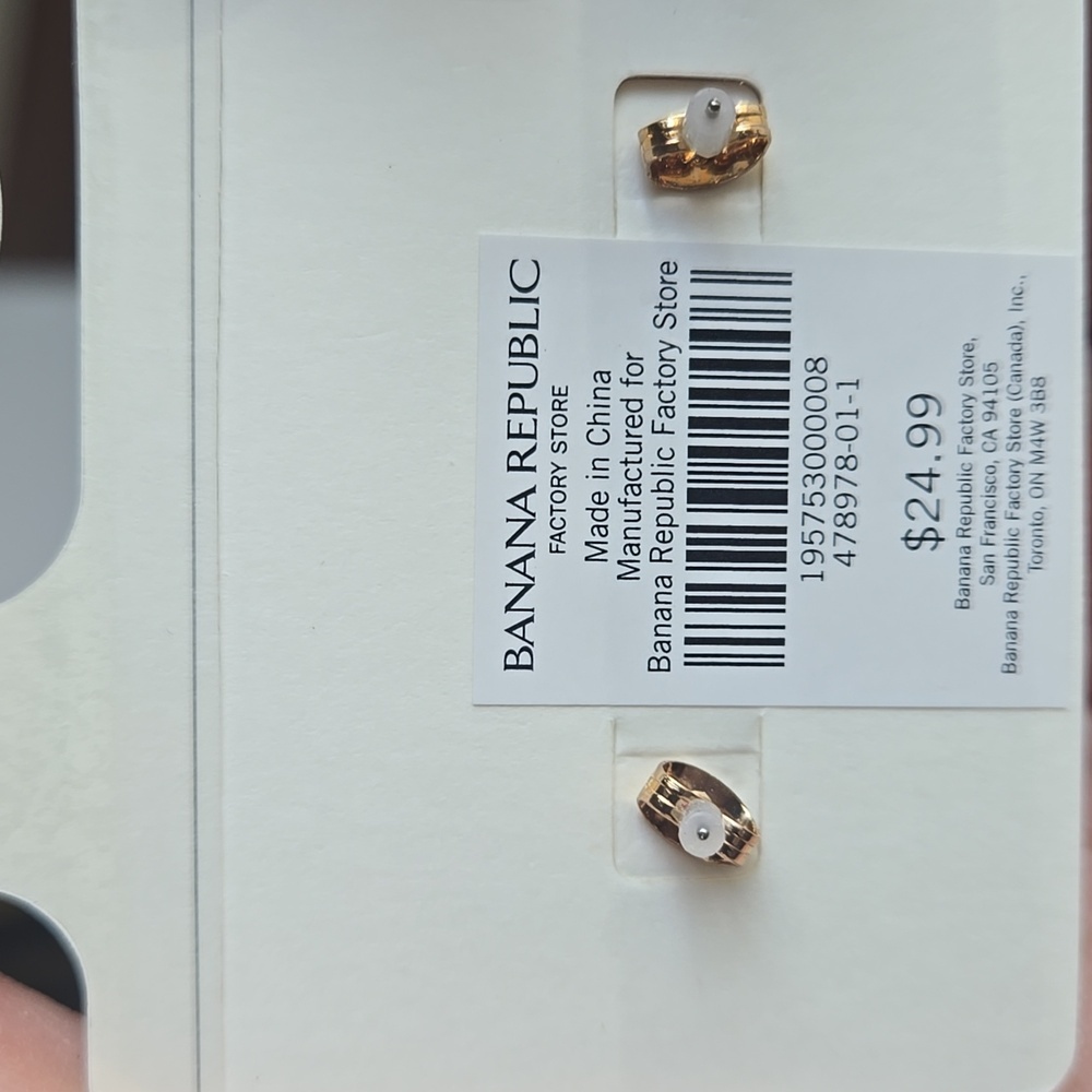 Banana Republic Gold Floral Earrings - Picture 2 of 3